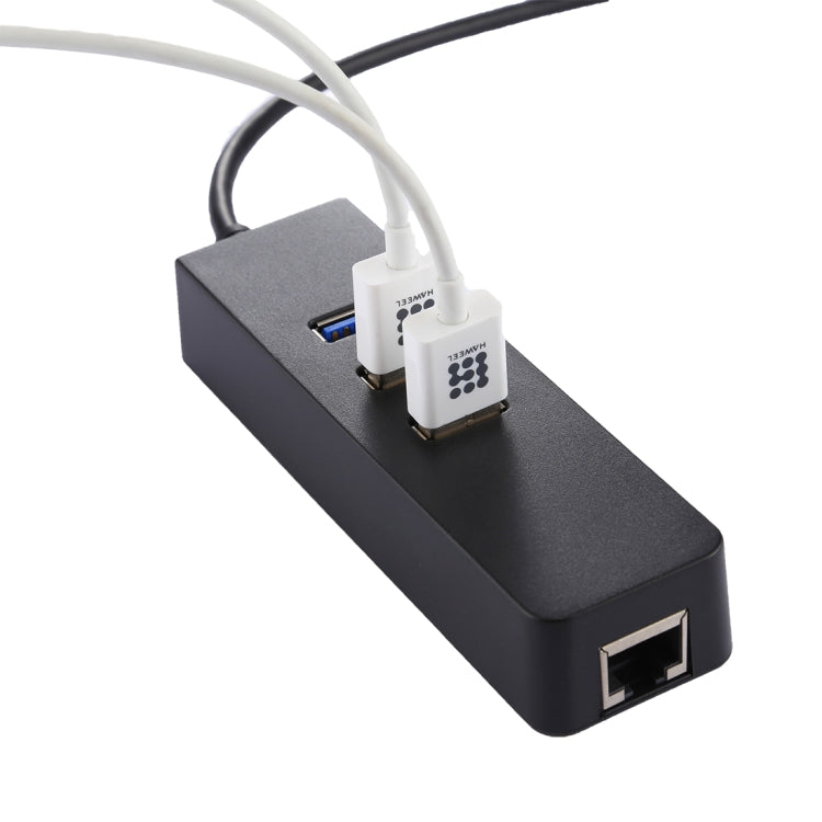 USB-C / Type-C a 3 Puertos USB 3.0 HUB + RJ45 Adaptador Gigabit Ethernet de alta velocidad Adaptador LAN multifunción