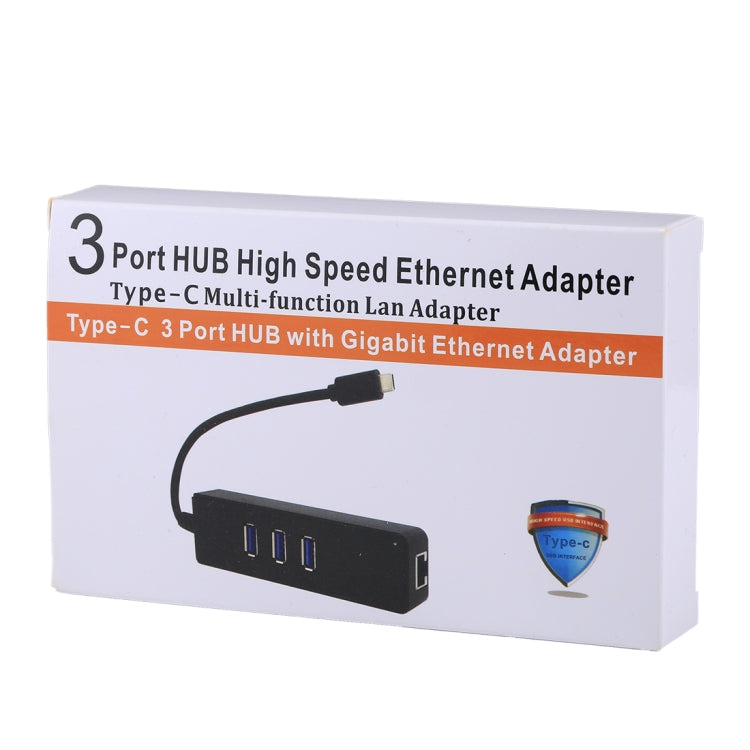 HUB USB 3.0 USB-C / Type-C à 3 ports + Adaptateur Ethernet Gigabit haute vitesse RJ45 Adaptateur LAN multifonction