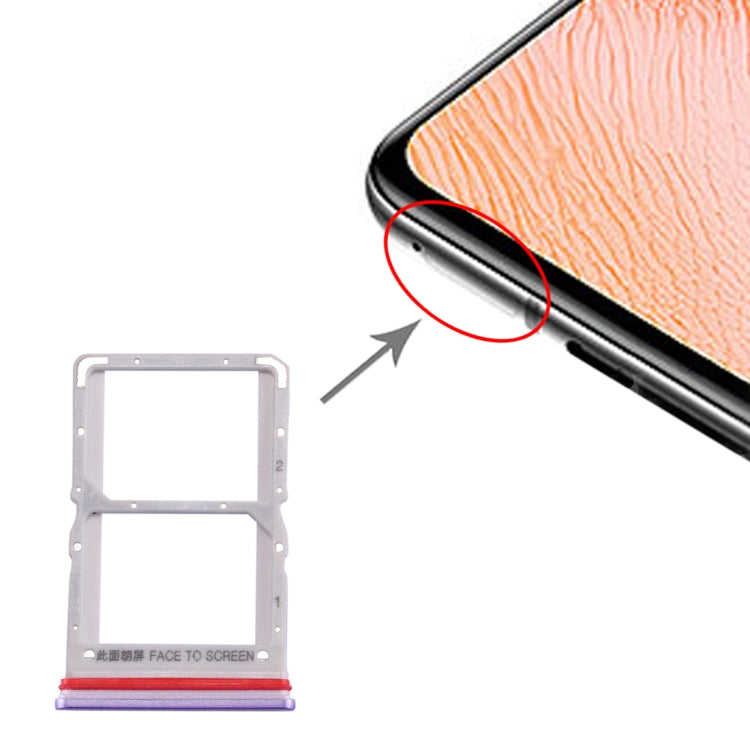 SIM Card Tray + SIM Card Tray for Xiaomi Redmi K30 5G (Purple)
