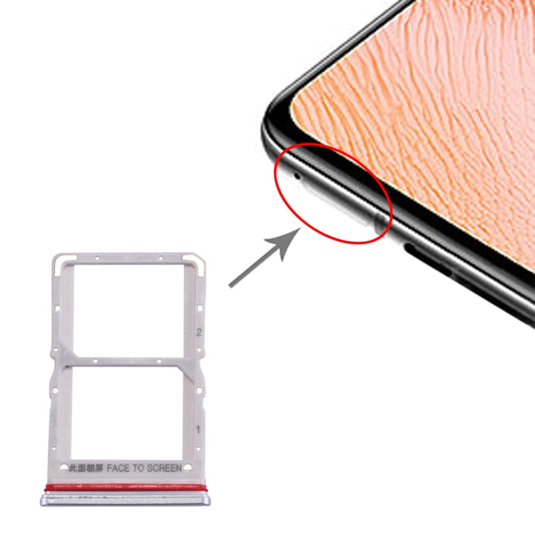 SIM Card Tray + SIM Card Tray for Xiaomi Redmi K30 5G (Silver)