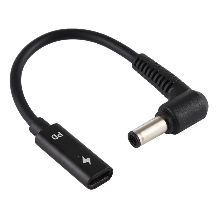 Câble chargeur adaptateur secteur DP 6.0x0.6 mm vers type C femelle (noir)