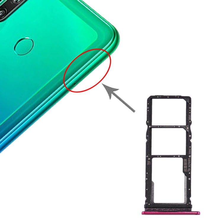 SIM Card Tray + SIM Card Tray + Micro SD Card Tray for Huawei P40 Lite E / Enjoy 10 (Red)