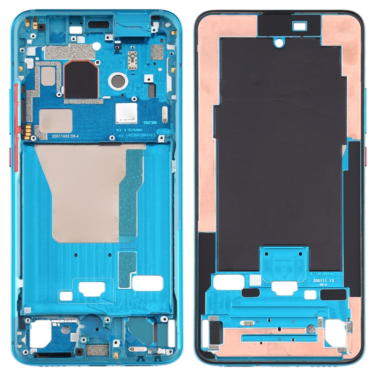 Placa de Bisel de Marco LCD de Carcasa Frontal con Teclas Laterales Para Xiaomi Redmi K30 Pro (Azul)