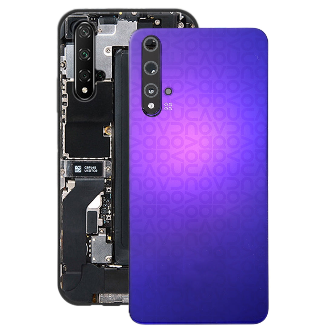 Cache Batterie Cache Arrière + Lentille Caméra Arrière Huawei Nova 5T Violet