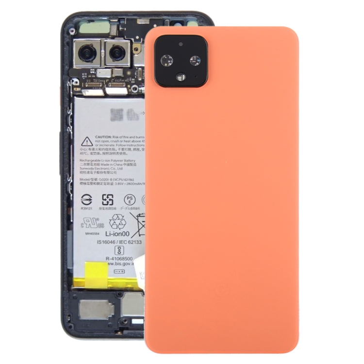 Battery Back Cover with Camera Lens Cover for Google Pixel 4XL (Orange)