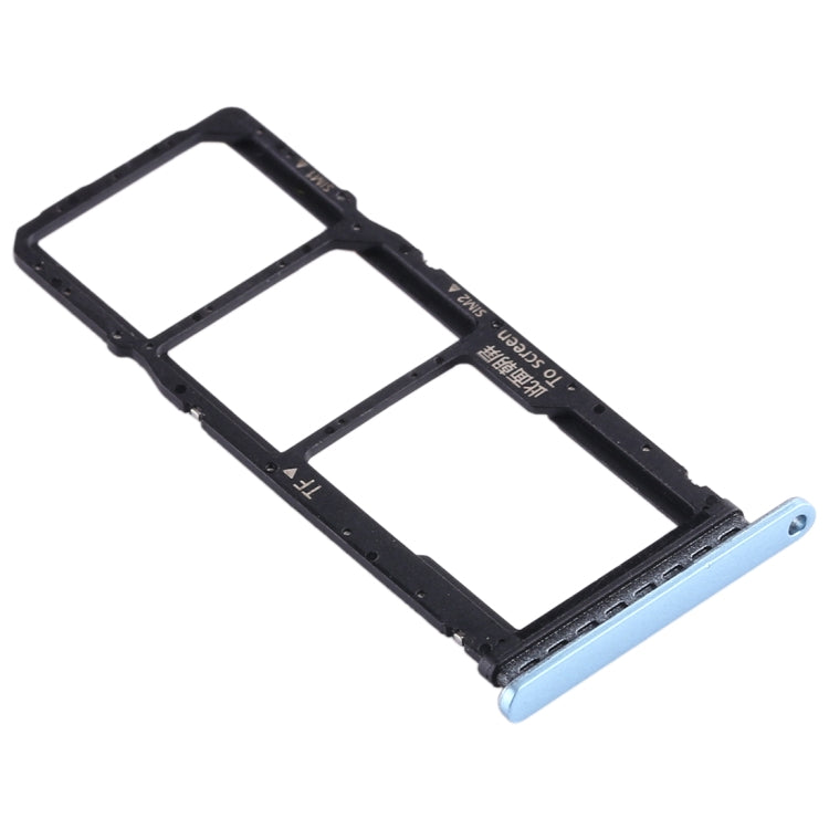SIM Card Tray + SIM Card Tray + Micro SD Card Tray for Huawei Enjoy 10 / Honor Play 3 (Blue)