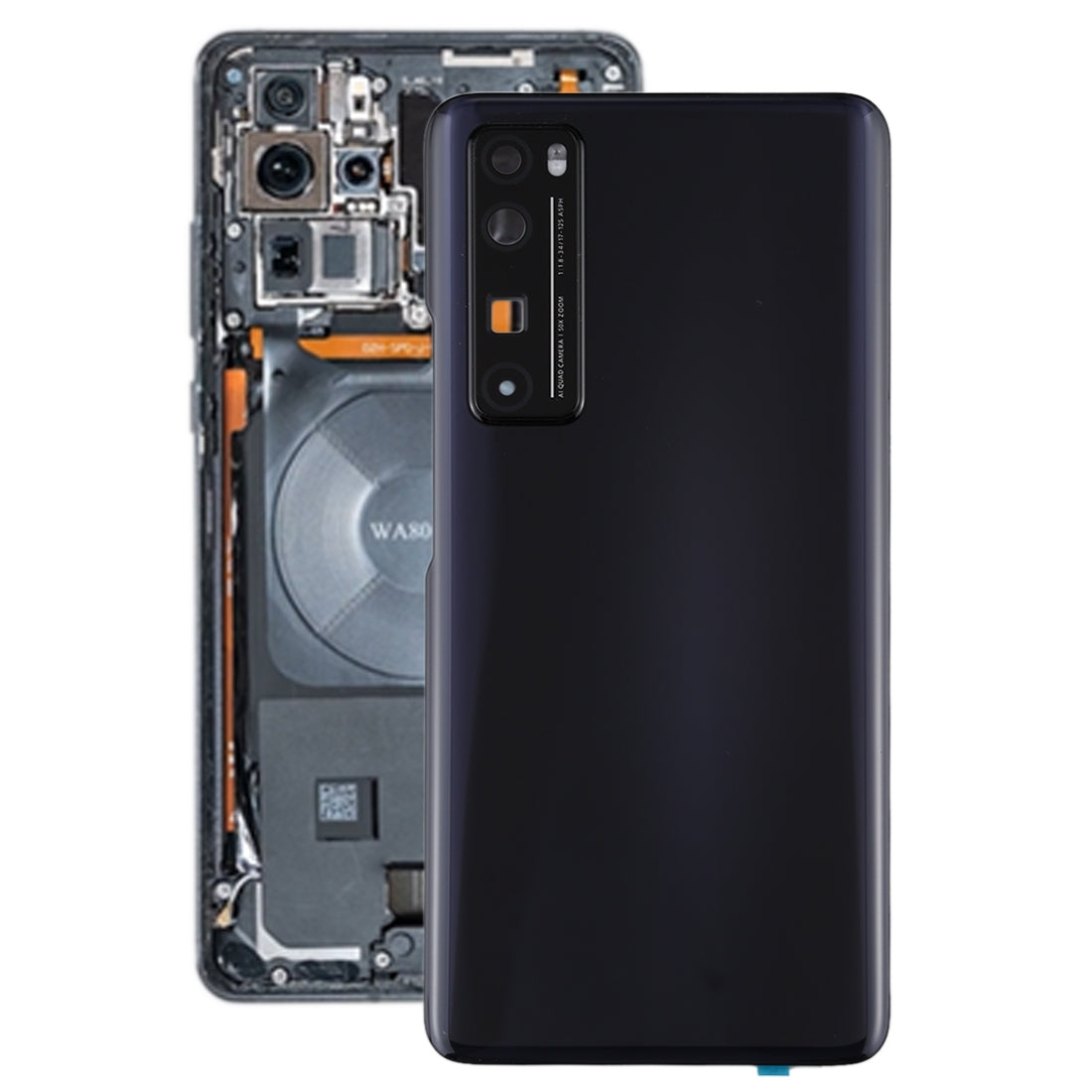 Tapa Bateria Back Cover + Lente Camara Trasera Huawei Nova 7 Pro 5G Negro