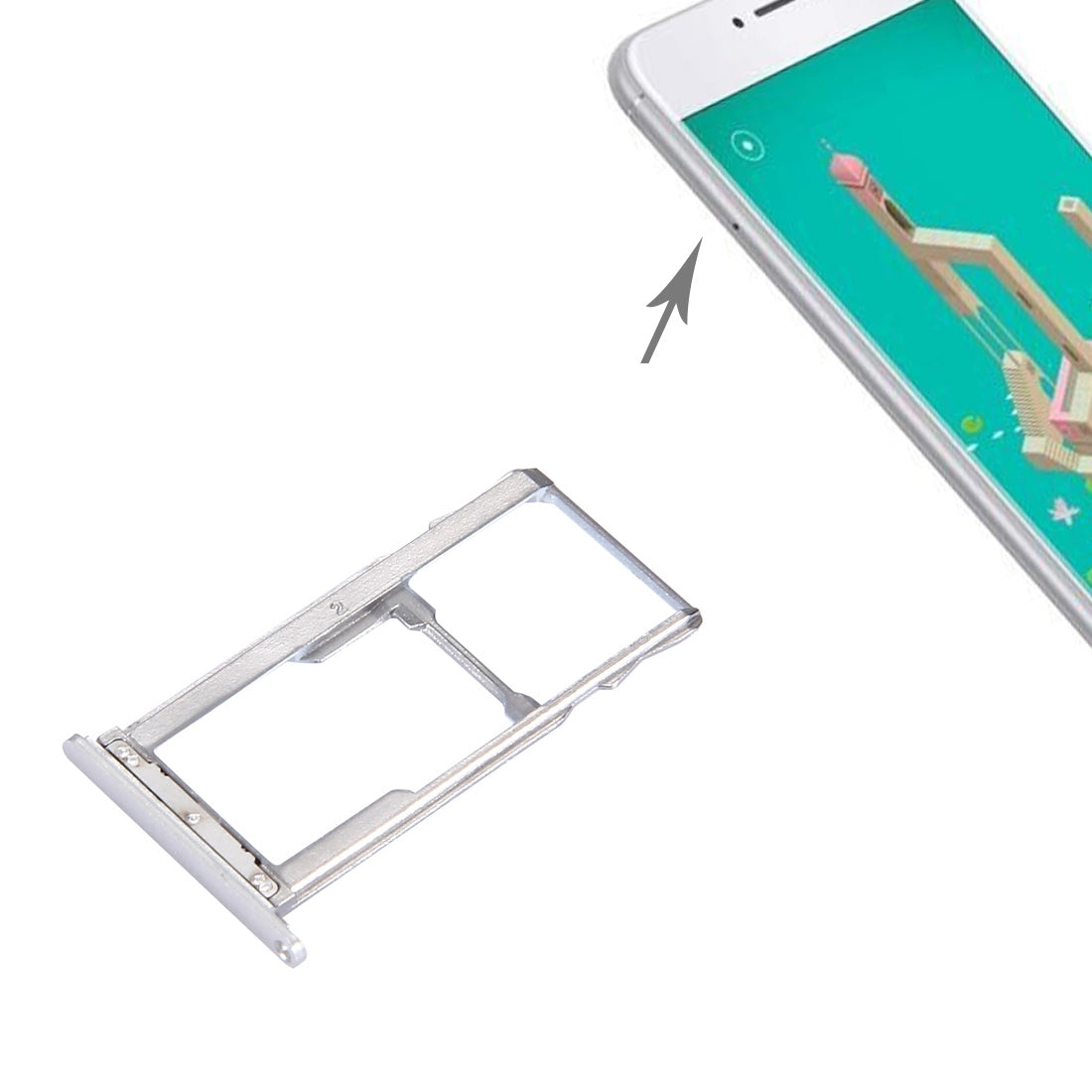 SIM / Micro SD Holder Tray for Meizu M3 Note / Meilan Note 3 Silver
