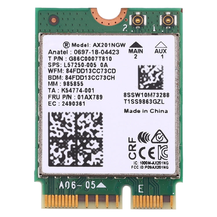 AX201 Bluetooth 5.0 double bande 2.4G/5G sans fil NGFF carte Wifi AX201NGW 802.11 ac/ax 2.4Gbps adaptateur Wlan