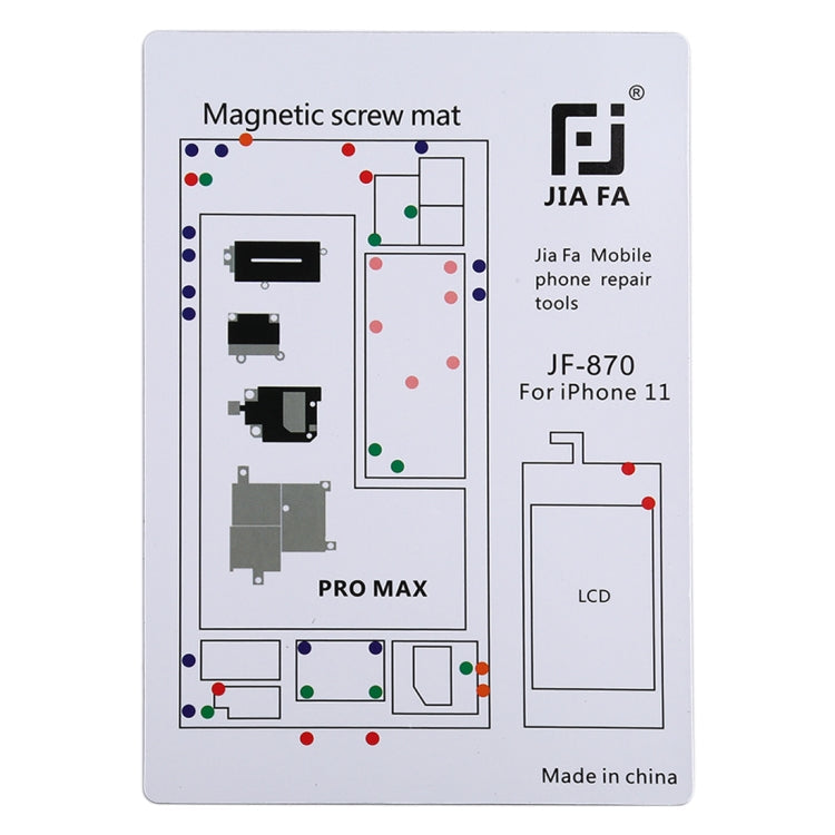 Tablero de Tornillo de almohadilla Magnética JIAFA JF-870 Para iPhone 11 Pro Max