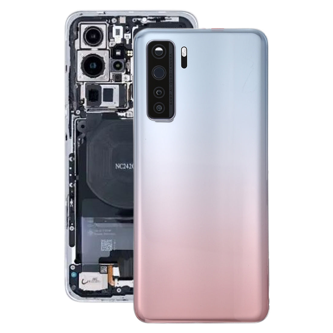 Battery Cover Back Cover + Rear Camera Lens Huawei P40 Lite 5G Silver