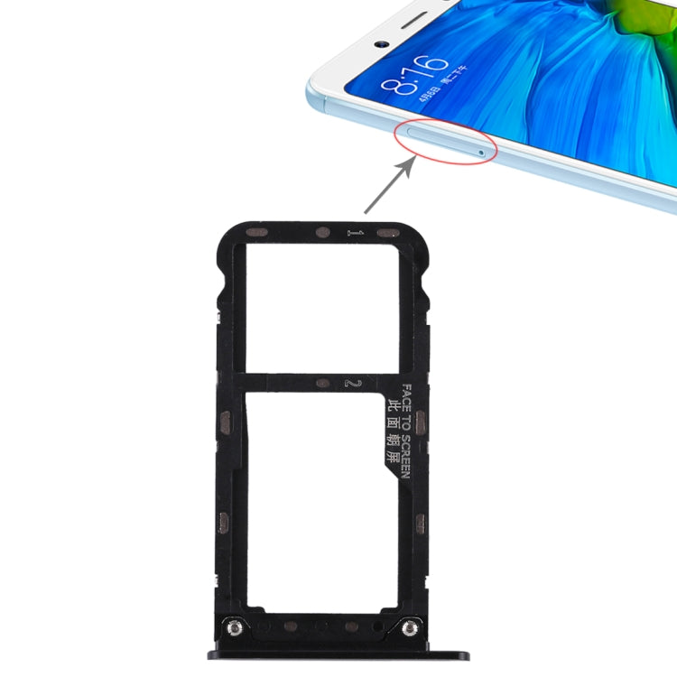 2 Bandeja de Tarjeta SIM / Bandeja de Tarjeta Micro SD Para Xiaomi Redmi Note 5 (Negro)