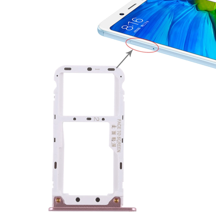 2 Bandeja Para Tarjeta SIM / Bandeja Para Tarjeta Micro SD Para Xiaomi Redmi Note 5 (Oro Rosa)