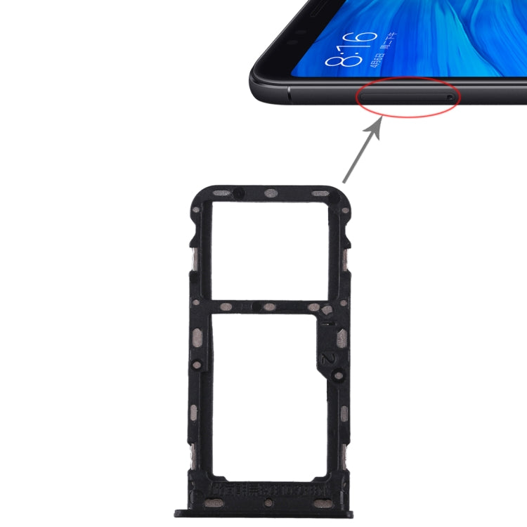 2 Bandeja de Tarjeta SIM / Bandeja de Tarjeta Micro SD Para Xiaomi Redmi 5 (Negro)