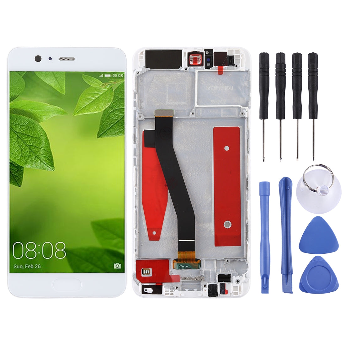 Ecran Complet LCD + Tactile + Châssis Huawei P10 Blanc