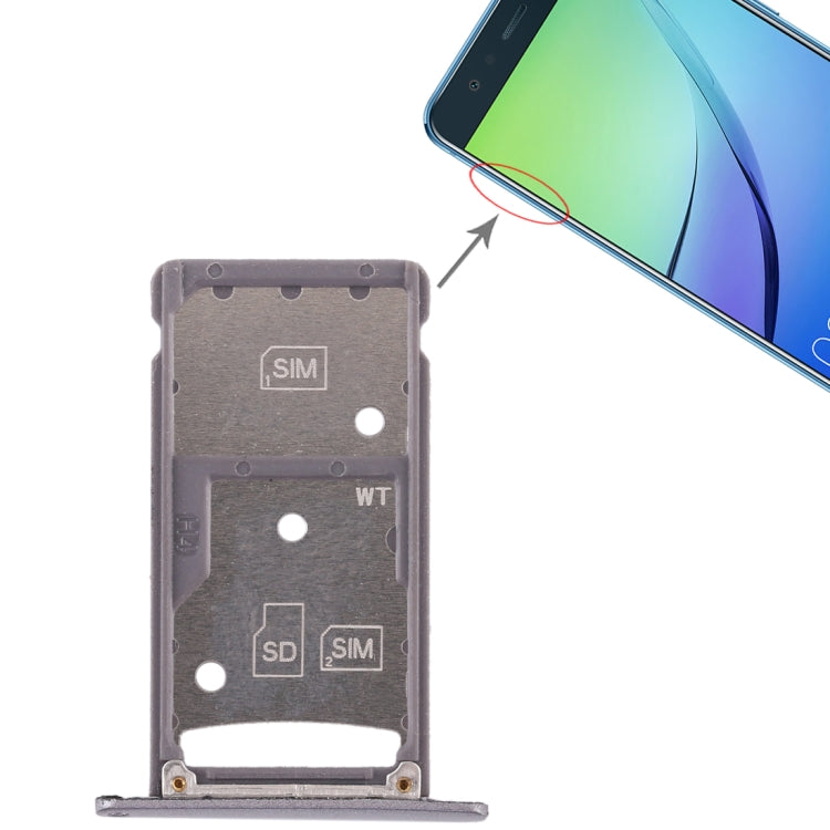 2 Bandeja Para Tarjeta SIM / Bandeja Para Tarjeta Micro SD Para Huawei Enjoy 6 / AL00 (Gris)