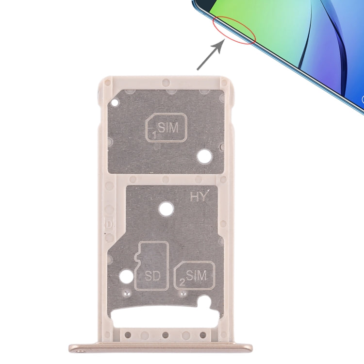 2 SIM Card Tray / Micro SD Card Tray for Huawei Enjoy 6 / AL10 (Gold)