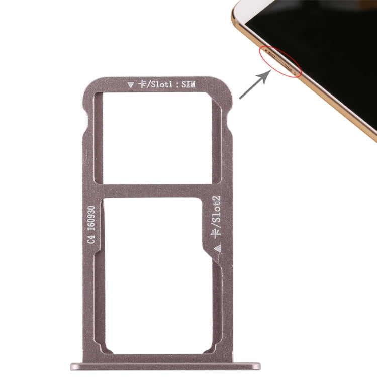 Bandeja Tarjeta SIM + Bandeja Tarjeta SIM / Tarjeta Micro SD Para Huawei G9 Plus (Mocha Dorado)