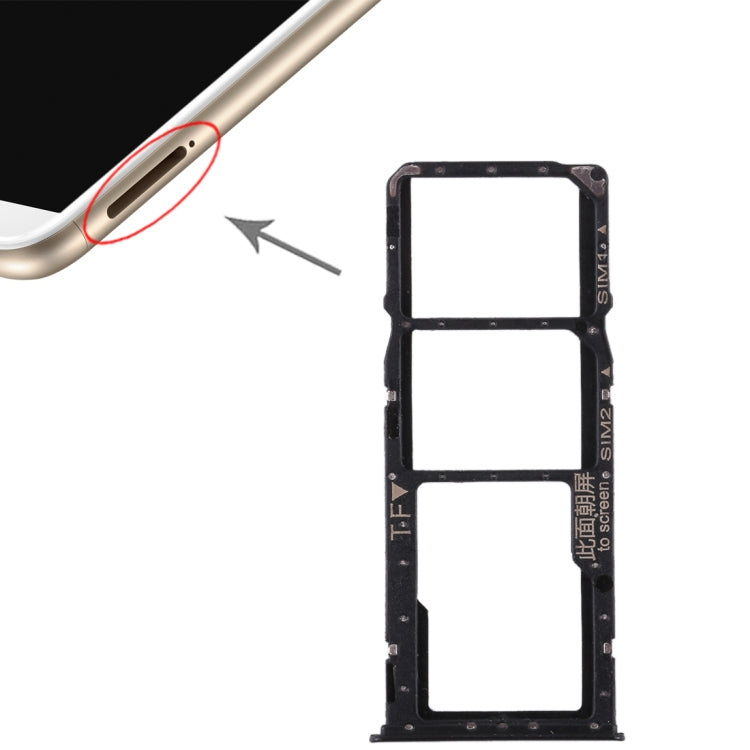 2 Bandeja Para Tarjeta SIM + Bandeja Para Tarjeta Micro SD Para Huawei Enjoy 8 Plus (Negro)