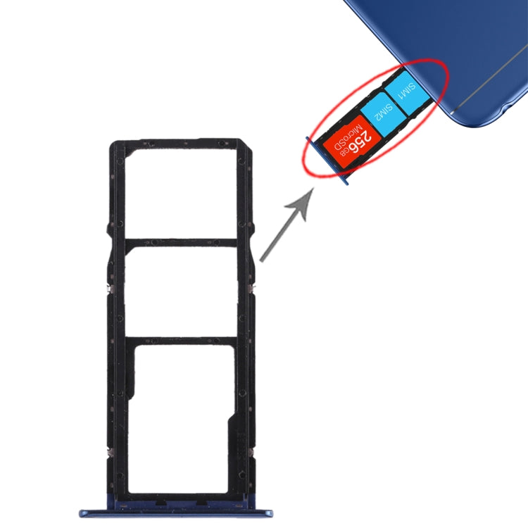 Bandeja Tarjeta SIM + Bandeja Tarjeta SIM + Tarjeta Micro SD Para Huawei Honor 7A (Azul)