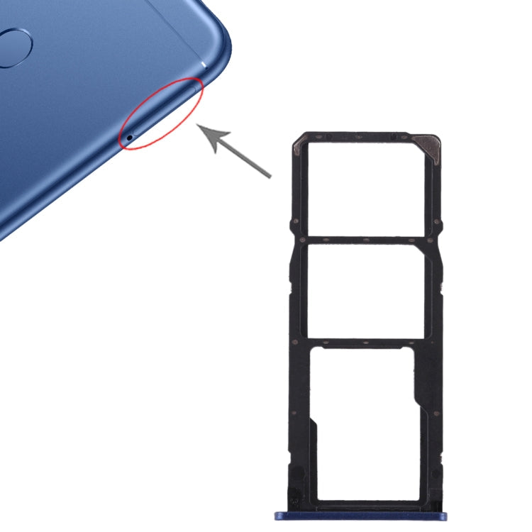2 Bandeja de Tarjeta SIM + Bandeja de Tarjeta Micro SD Para Huawei Honor Play 7C (Azul)