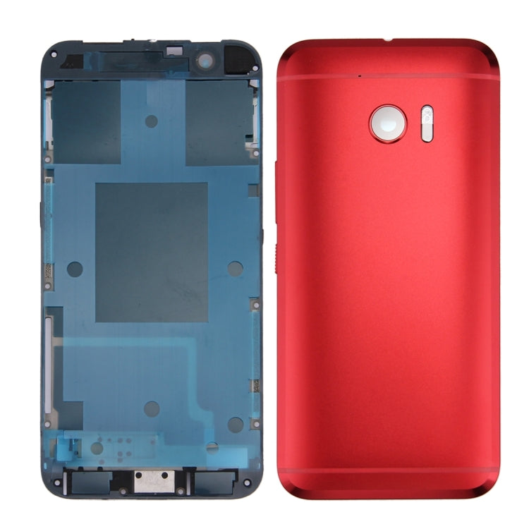 Couverture complète (plaque de cadre de lunette de boîtier avant LCD + couvercle de batterie) pour HTC 10/One M10 (rouge)