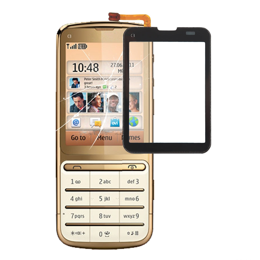 Pantalla Tactil Digitalizador Nokia C3-01 Negro