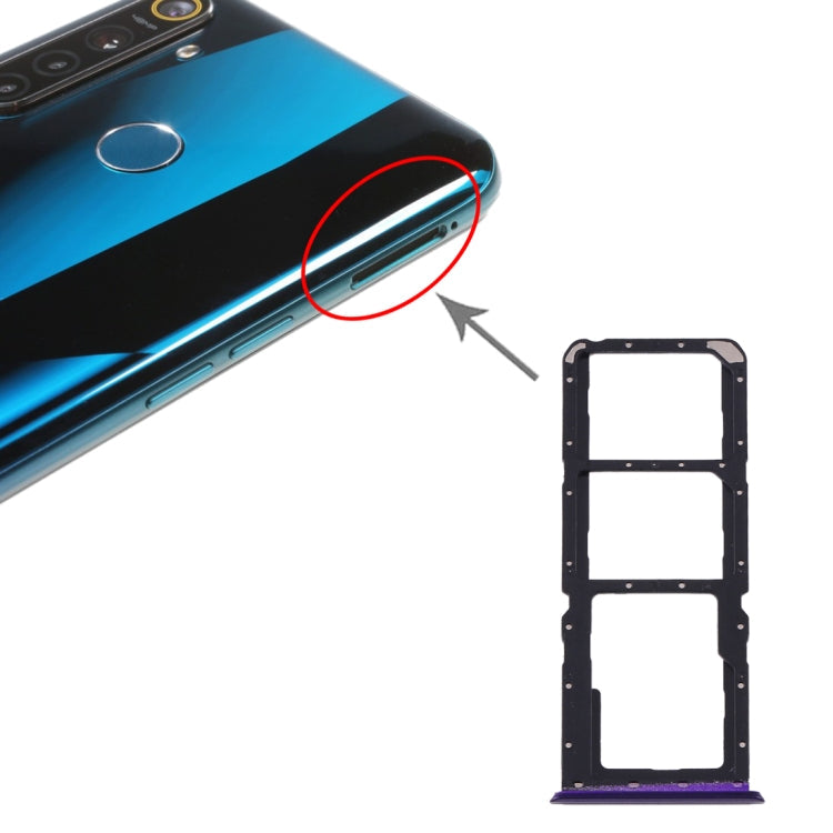 Tiroir Carte SIM + Tiroir Carte SIM + Tiroir Carte Micro SD pour Oppo Realme 5 Pro / Q (Violet)