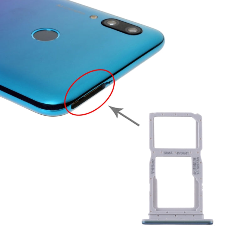 Bandeja de Tarjeta SIM + Bandeja de Tarjeta SIM / Bandeja de Tarjeta Micro SD Para Huawei P Smart Pro 2019 (Azul)