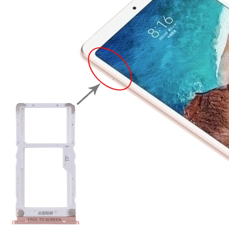 SIM Card Tray + Micro SD Card Tray For Xiaomi MI Pad 4 (Gold)
