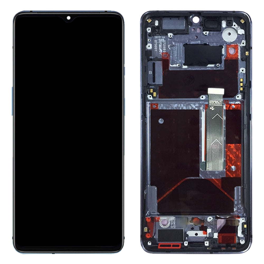 Ecran LCD + Tactile + Châssis (Amoled) OnePlus 7T HD1901 HD1903 Bleu Clair