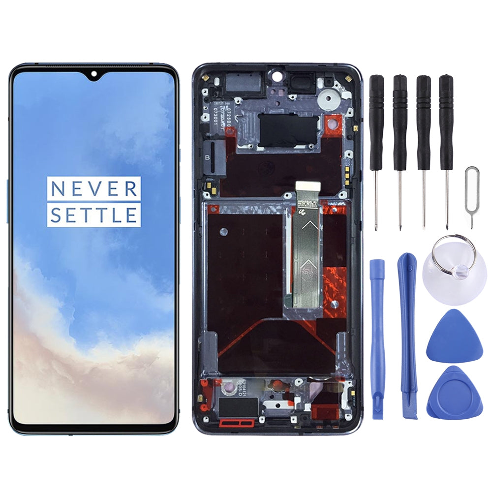 LCD Screen + Touch + Frame (Amoled) OnePlus 7T HD1901 HD1903 Light Blue