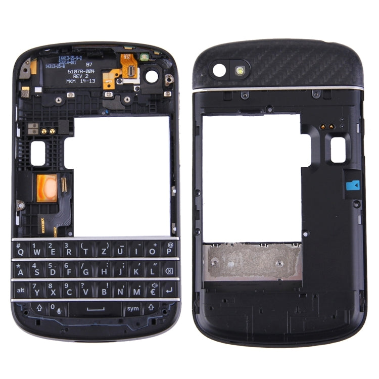 3 en 1 BlackBerry Q10 (clavier + cadre central + panneau d'objectif de caméra de boîtier de plaque arrière) couvercle de boîtier d'assemblage complet