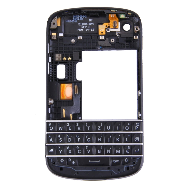 3 en 1 BlackBerry Q10 (Teclado + Bisel de Marco Medio + Carcasa de Placa Trasera Panel de Lente de Cámara) Cubierta de Carcasa de Montaje Completo
