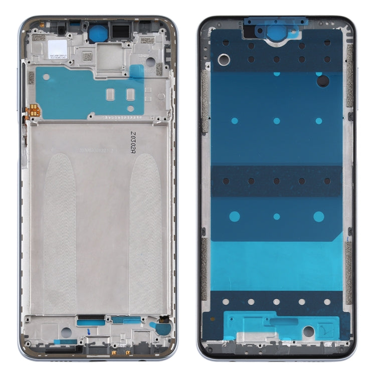 Plaque de lunette de cadre LCD de boîtier avant d'origine pour Xiaomi Redmi Note 9S / Note 9 Pro (Inde) / Note 9 Pro Max (Argent)