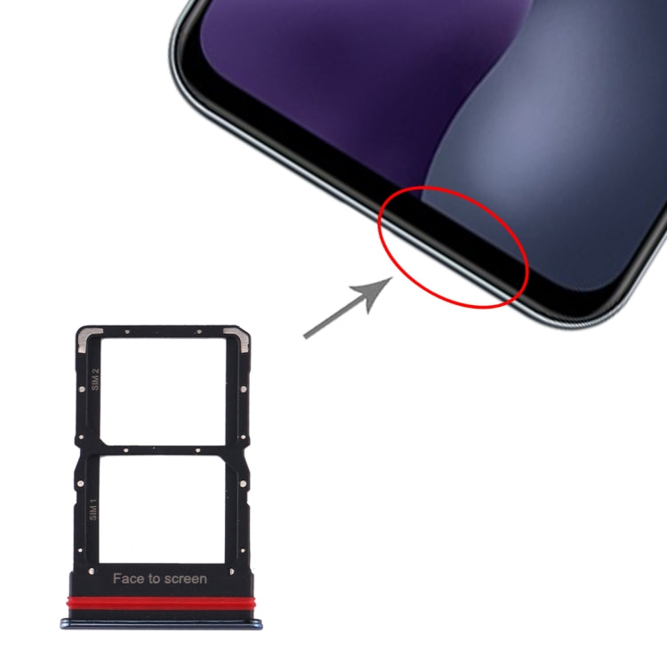 Plateau de carte SIM + plateau de carte SIM pour Xiaomi MI 10 Lite 5G (noir)