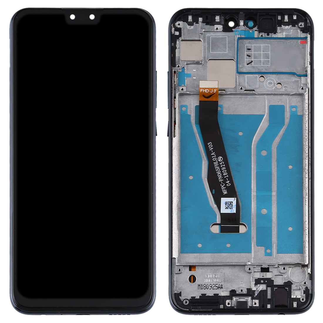 Ecran Complet LCD + Tactile + Châssis Huawei Y9 (2019) Noir