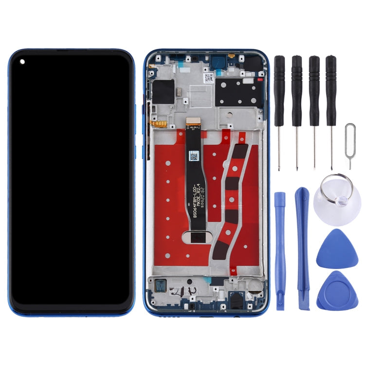 Complete LCD Screen and Digitizer Assembly with Frame for Huawei Nova 6 SE (Blue)