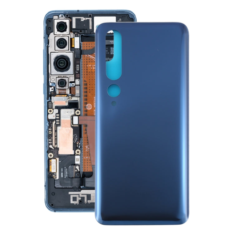 Carcasa Trasera de Material de Cristal Para Batería Para Xiaomi MI 10 5G (Gris)