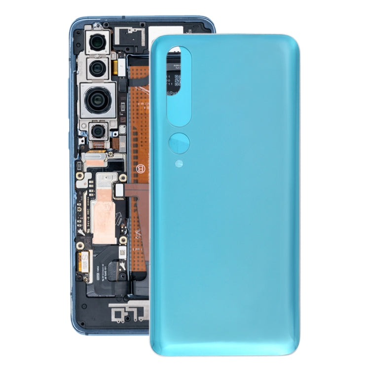 Tapa Trasera de Batería de Material de Cristal Para Xiaomi MI 10 5G (Azul)
