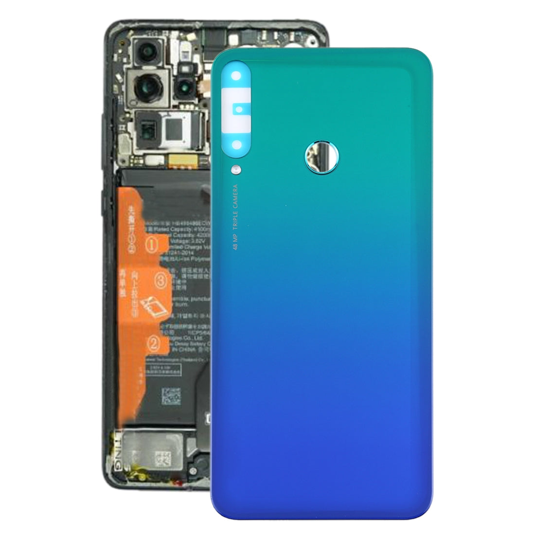 Cache Batterie Coque Arrière Huawei P40 Lite E / Y7p Bleu