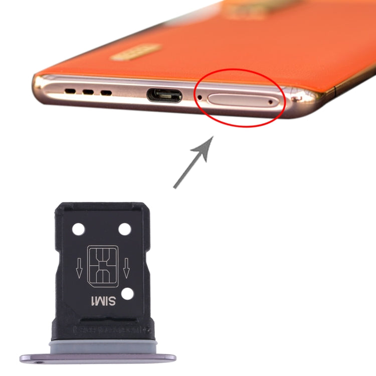 SIM Card Tray + SIM Card Tray For Oppo Find X2 Pro (Black)