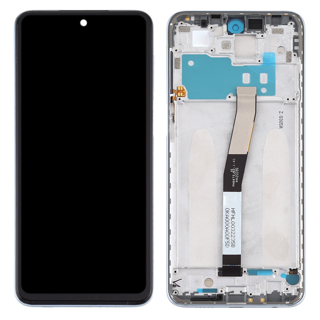 Ecran Complet LCD + Tactile + Châssis Xiaomi Redmi Note 9S Argent