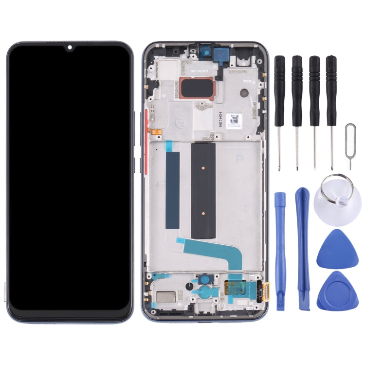 Original Amoled Material LCD Screen and Digitizer Full Assembly with Frame for Xiaomi MI 10 Lite 5G (Black)