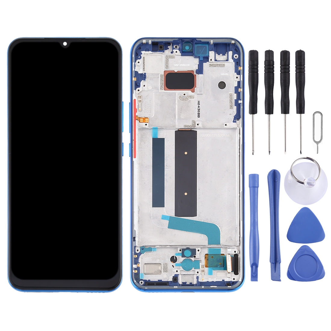 Ecran complet LCD + Tactile + Châssis (Amoled) Xiaomi MI 10 Lite 5G Bleu