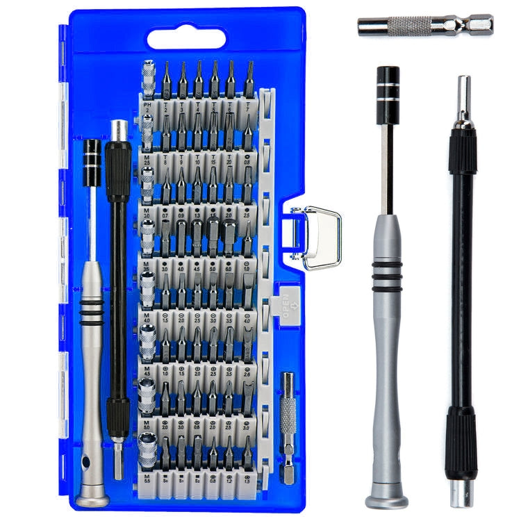 60 in 1 S2 Tool Steel Precision Screwdriver Bit Repair Tool Set (Blue)