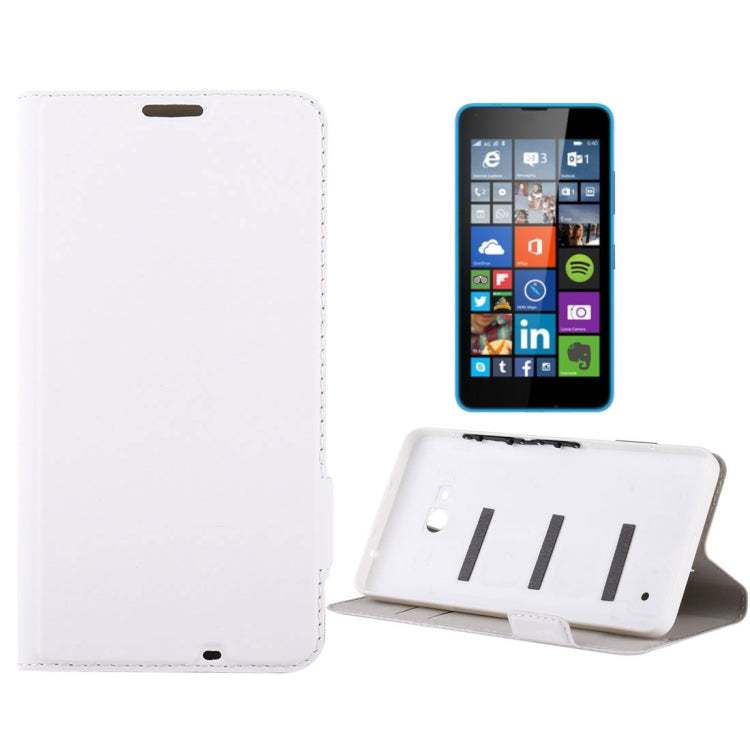 Microsoft Lumia 640 Horizontal Flip Leather Case with Card Slot + Back Cover (White)