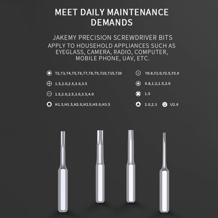 JAKEMY JM-Y03 Plus 43 en 1 Juego de Destornilladores eléctricos reCargables de Precisión Inalámbricos Portátiles Para el hogar Mini