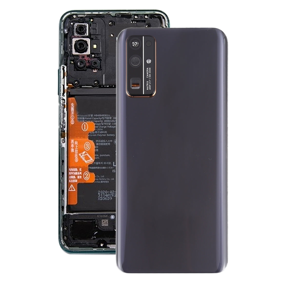 Tapa Bateria Back Cover + Lente Camara Trasera Huawei Honor 30 Negro