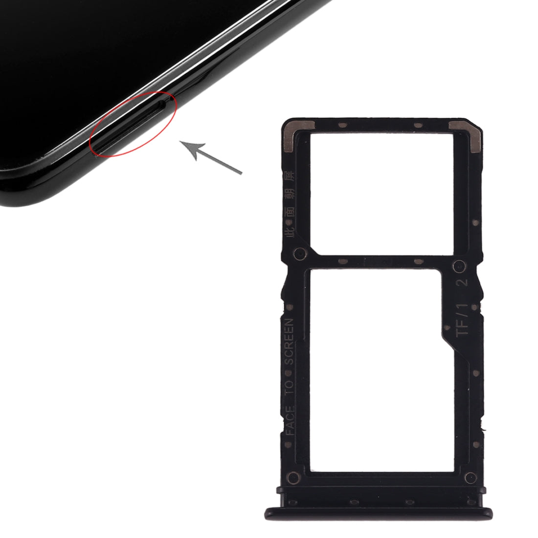 Bandeja Porta SIM Dual SIM Xiaomi Redmi Note 7 / Redmi Note 7 Pro Negro